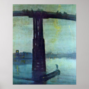 Póster Viejo puente de Battersea por James McNeill Whistl