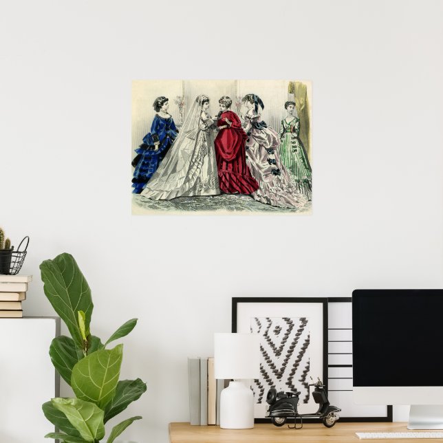 Póster Viejo retrato de novia del Partido de la Boda Vict (Oficina en casa)