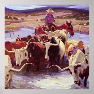 Póster “Viejo Texas” por W Herbert Dunton