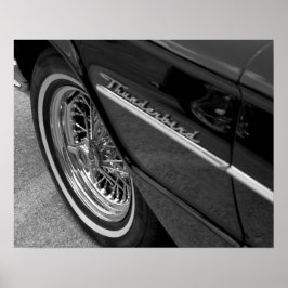 Póster Viejo Thunderbird Poster Blanco y Negro