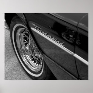 Póster Viejo Thunderbird Poster Blanco y Negro