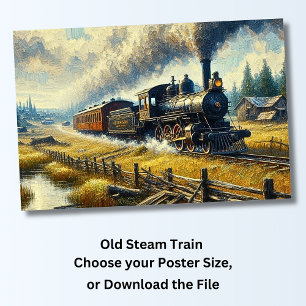Póster Viejo tren de vapor