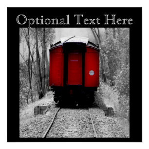 Póster Viejo tren de vapor rojo de moda