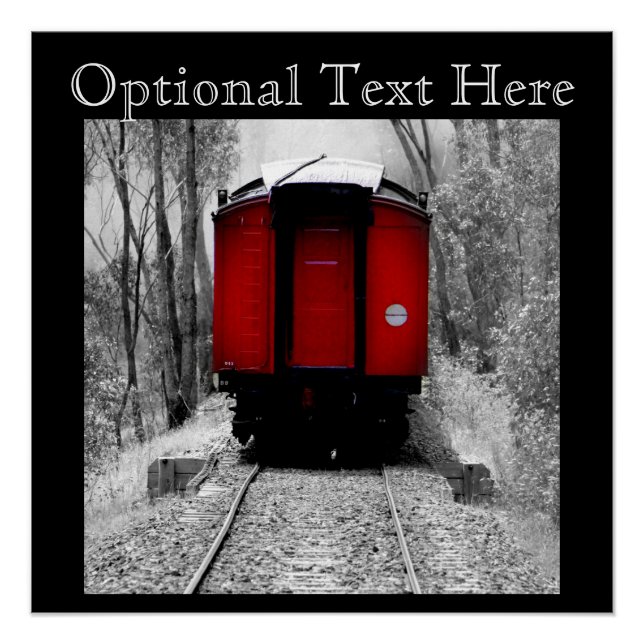 Póster Viejo tren de vapor rojo de moda (Anverso)