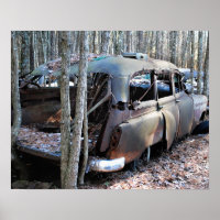 Viejo vagón de la estación destrozada