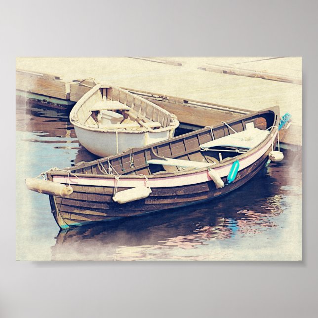 Póster Viejos barcos de madera Poster náutico (Frente)