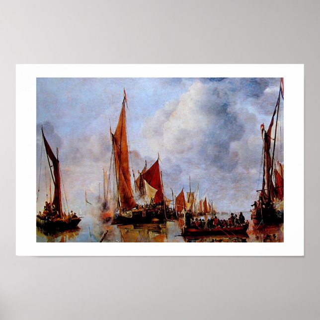 PÓSTER VIEJOS BARCOS DE VELA EN EL MAR (Frente)
