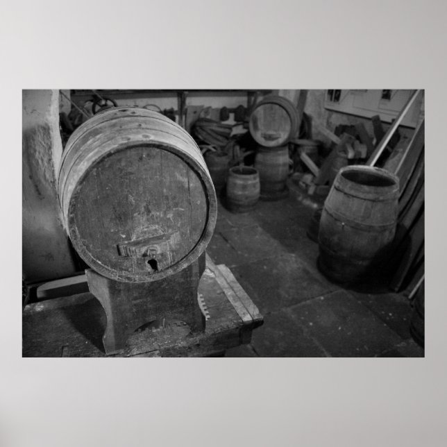 Póster Viejos barriles de vino (Frente)