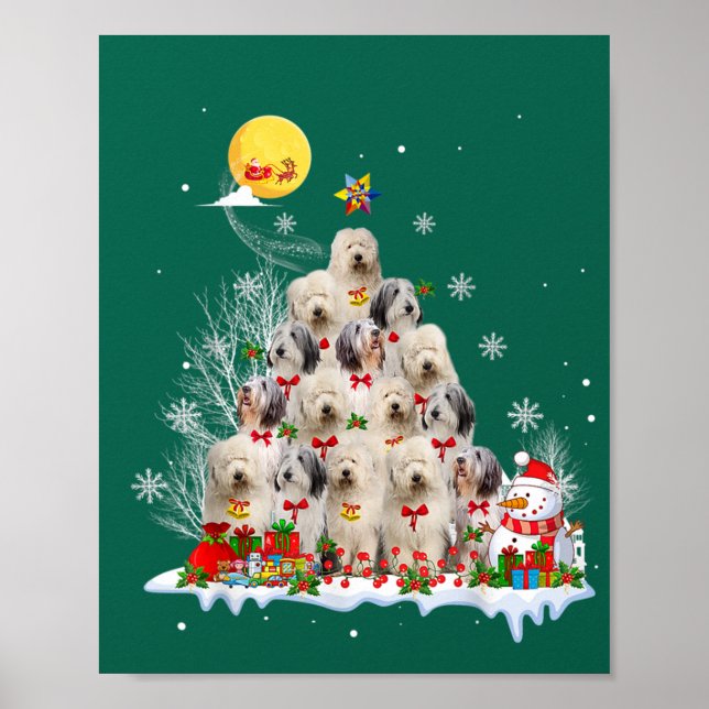 Póster Viejos Navidades de perros de perro de perro de re (Frente)