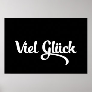 Póster Viel Glück   Idioma alemán de buena suerte