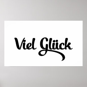 Póster Viel Glück   Idioma alemán de buena suerte