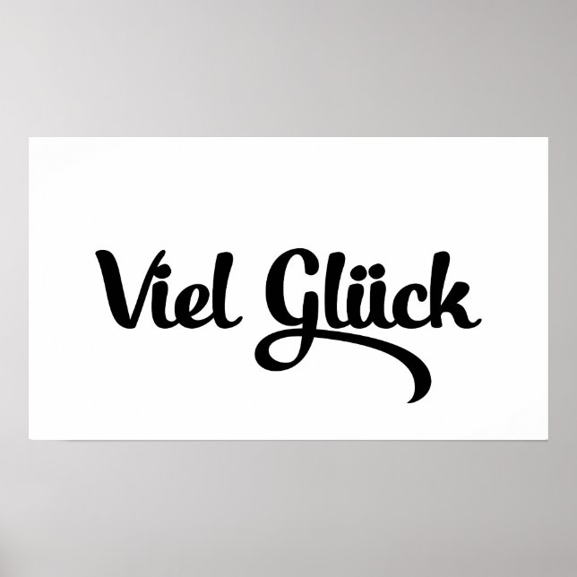 Póster Viel Glück | Idioma alemán de buena suerte (Frente)