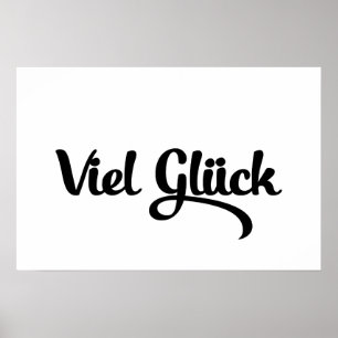 Póster Viel Glück   Idioma alemán de buena suerte