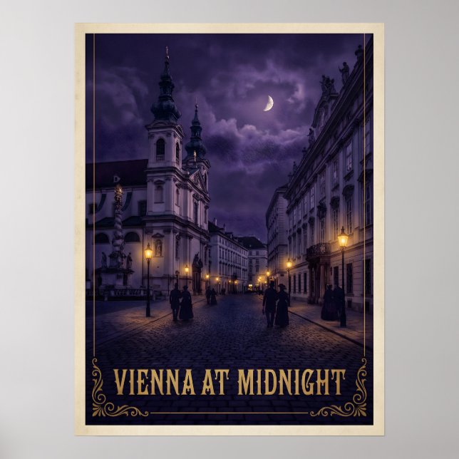 Póster Viena a Medianoche Oscuro Viaje Gótico (Frente)
