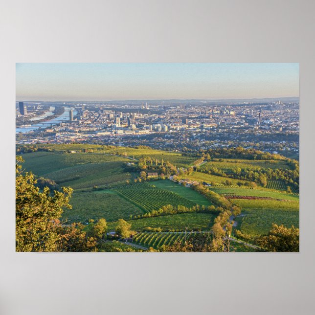 Póster Viena, Austria, Panorama desde el Kahlenberg (Frente)
