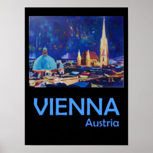 Póster Viena Austria Retro Travel