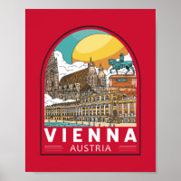 Viena Austria Travel Retro Emblem