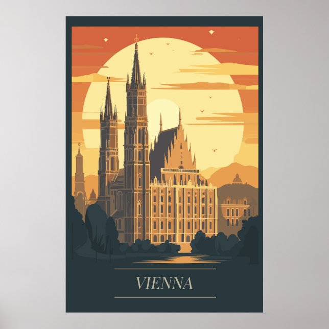 Póster Viena, Austria, Viajes (Frente)