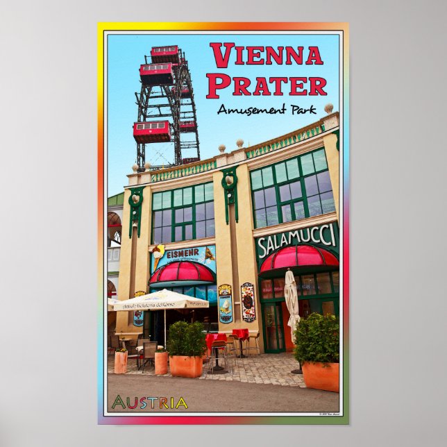 Póster Viena - Colorido Parque Prater (Frente)