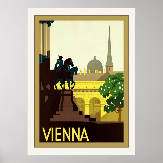 Póster Viena ~ Viaje austríaco vintage (Frente)