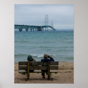 Póster Viendo el puente Mackinac