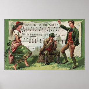 Póster Viendo la Sheetmusic verde