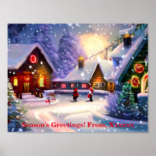 Póster Vienen navidades...