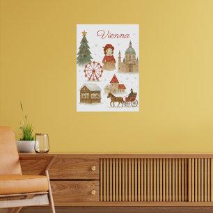 Póster Vienna Navidad Acuarela – Acogedor