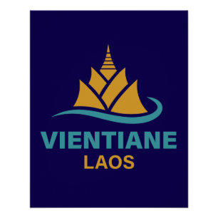 Póster Vientián Laos Sudeste Asiático