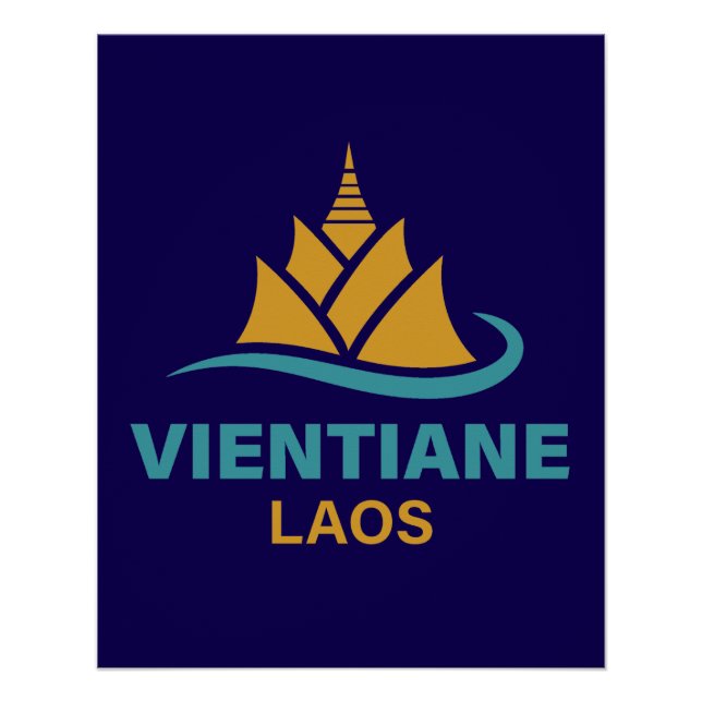 Póster Vientián Laos Sudeste Asiático (Anverso)