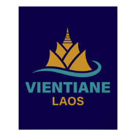 Póster Vientiane Laos Southeast Asia