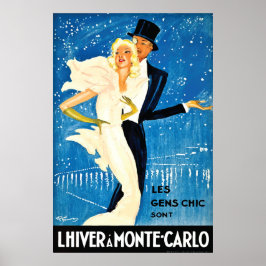 Póster Viento europeo vintage en Monte Carlo