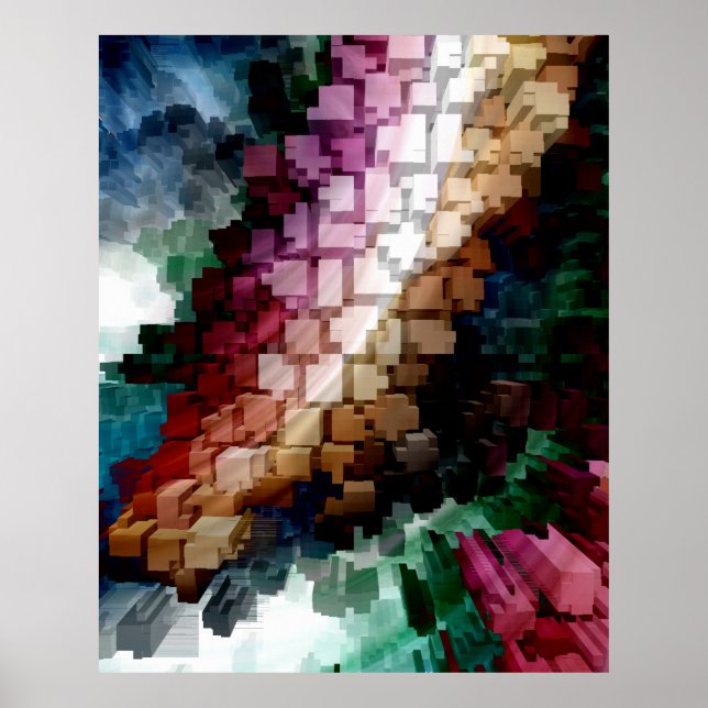 Póster Viento oscuro centrado en el cubo (Frente)