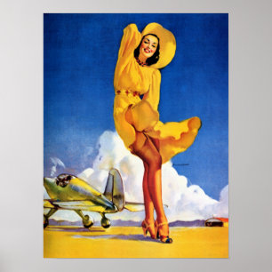 Póster Vientos traseros Pin Up