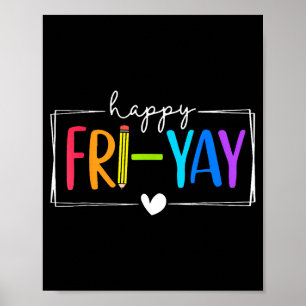 Póster Viernes Feliz Divertido Viernes Profesor Estudiant