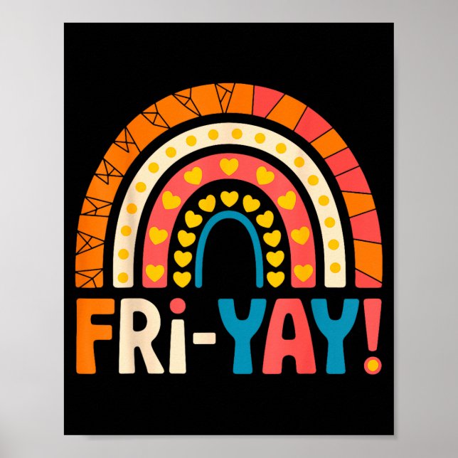 Póster Viernes Feliz Vier-yay Profesor Escuela Meme  (Frente)