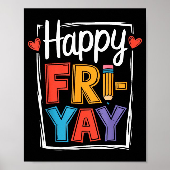 Póster Viernes Feliz Vier-yay Profesor Escuela Meme _2 (Frente)