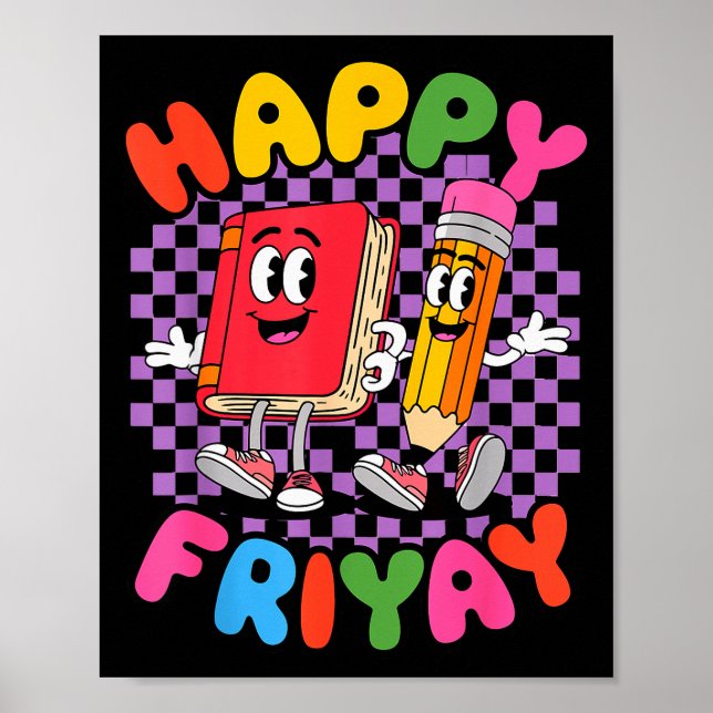 Póster Viernes Friyay Feliz Viernes Yay Profesor  (Frente)