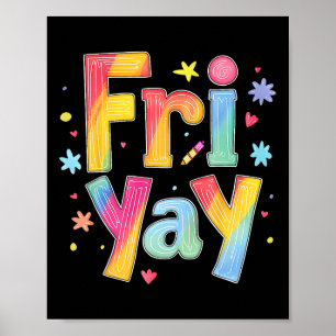 Póster Viernesyay Viernes Feliz Fin de Semana Divertido P