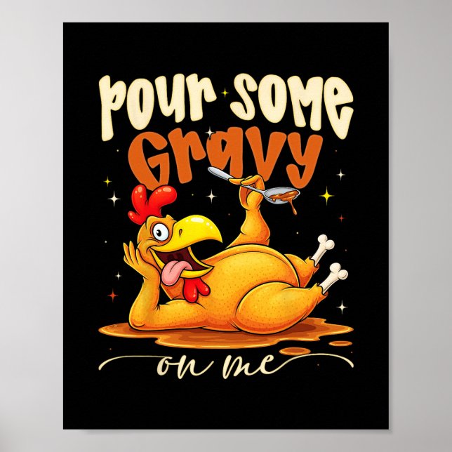 Póster Vierte Algo De Salsa Sobre Mí Pavo Divertido Día D (Frente)