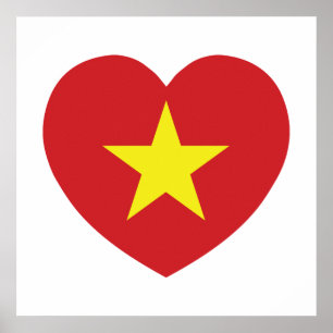 Póster Vietnam Heart Flag