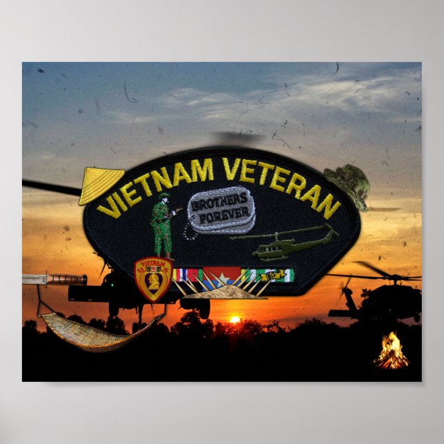 Póster Vietnam Nam War Vets Veterans Patch (Frente)