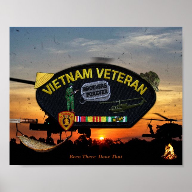 Póster Vietnam: parche para veteranos de guerra (Frente)