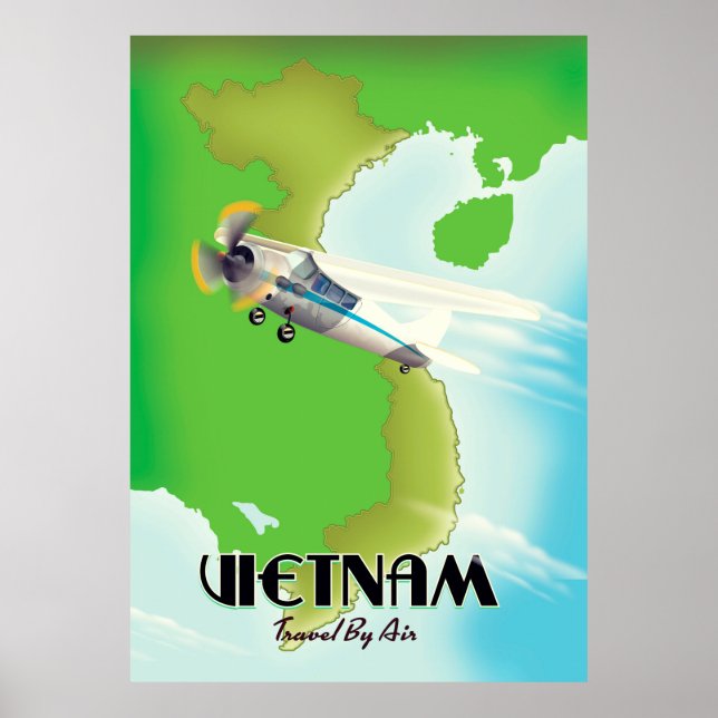 Póster Vietnam por la huella de las vacaciones en el aire (Frente)