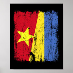 Póster Vietnam Ucrania Media Bandera Vietnamita Ucraniano