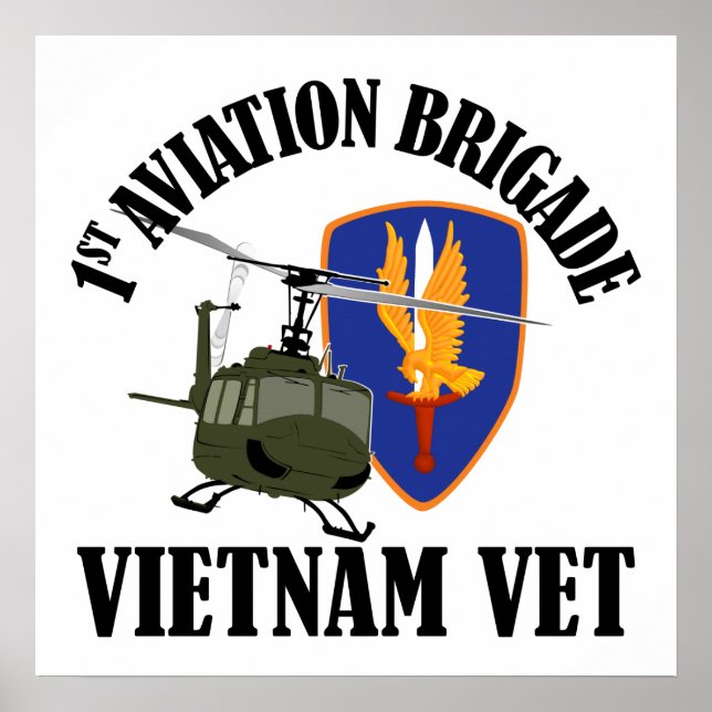 Póster Vietnam Vet - 1ª AVN BDE UH-1 (Frente)
