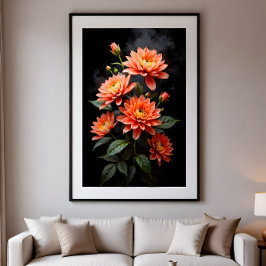 Póster Vietnamese Chrysanthemum on the Moon