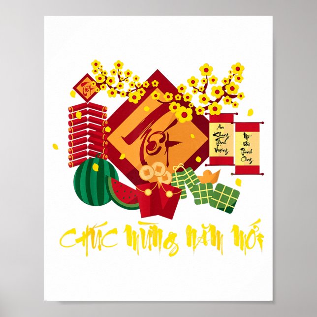 Póster Vietnamese Lunar New Year 2026 Tet Viet Chuc Mung  (Frente)