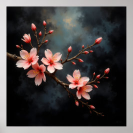 Póster Vietnamese Peach Blossom Art