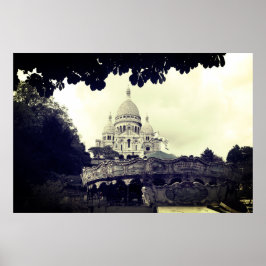 Póster Vieux carrousel Sacré-Coeur de Montmartre París